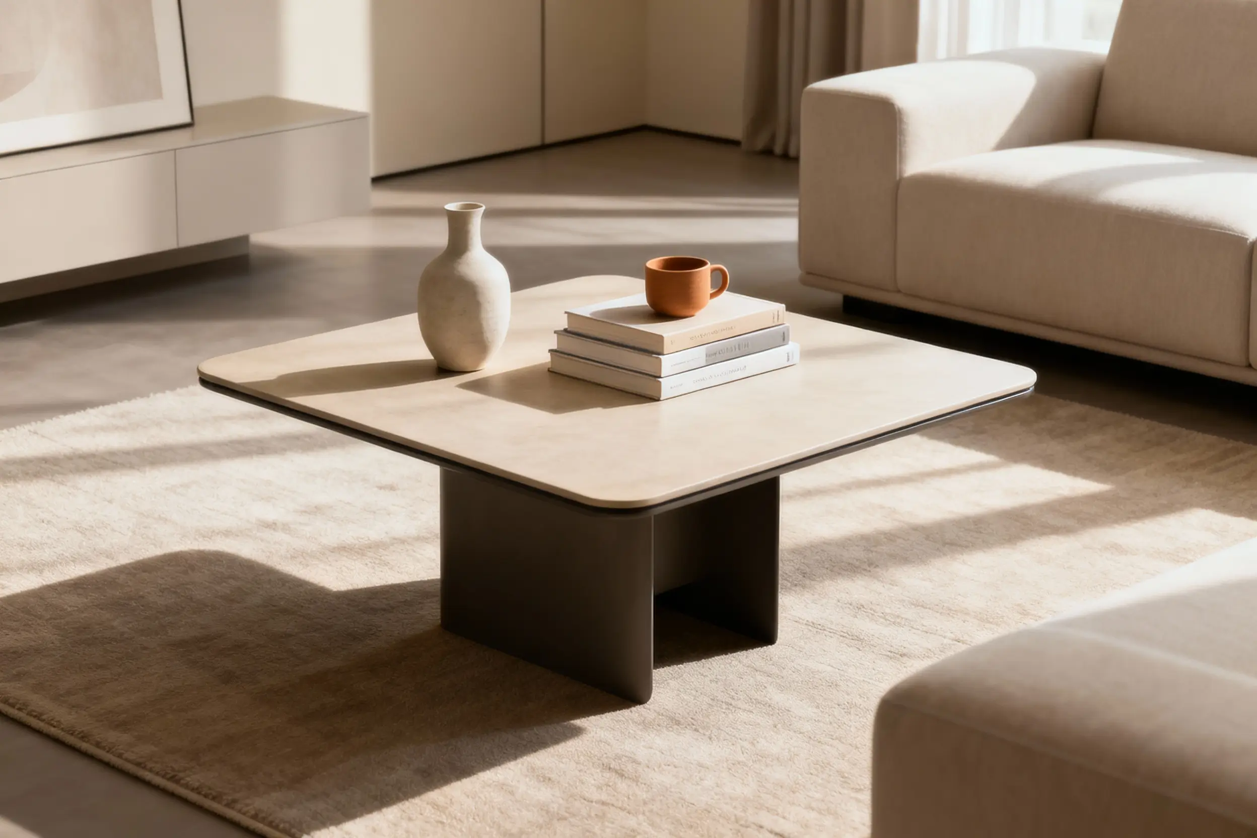 Minimalist center table furniture in a modern living room