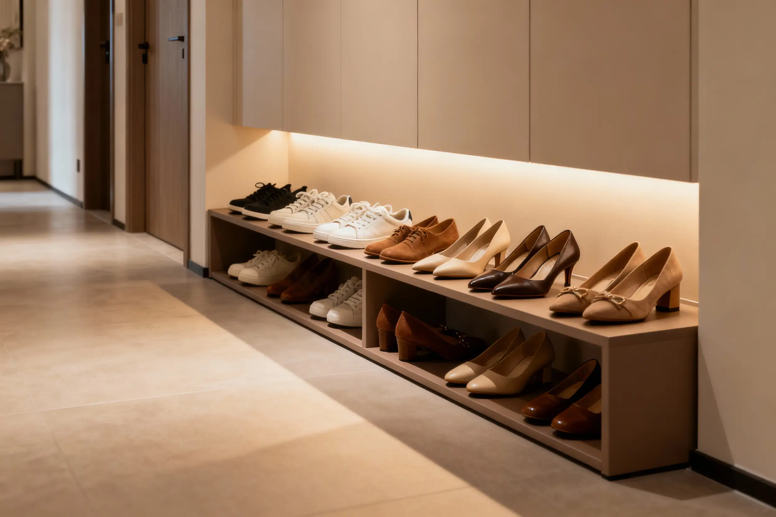 Stylish shoe rack for entryway