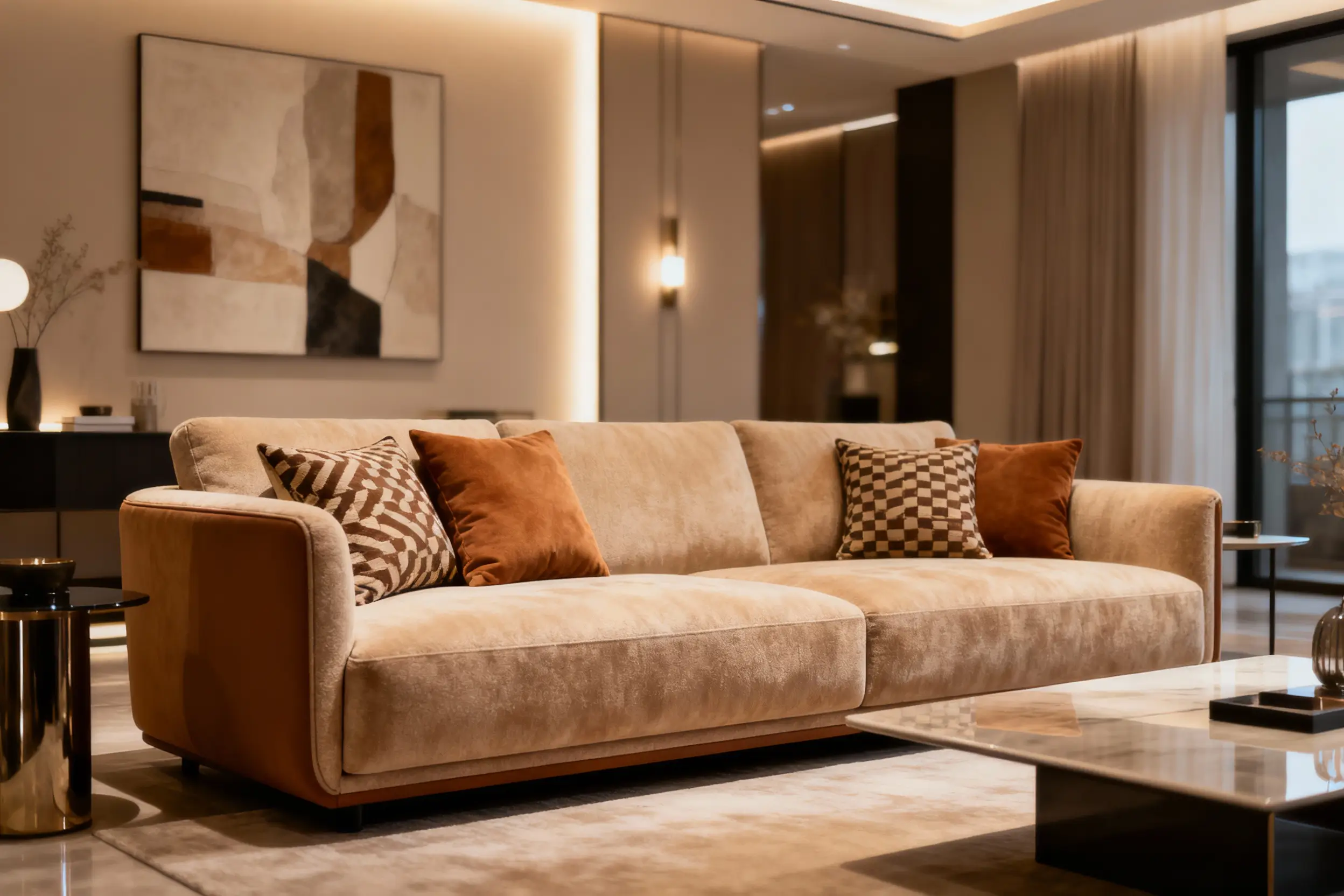 Modern sofa with comfortable seating