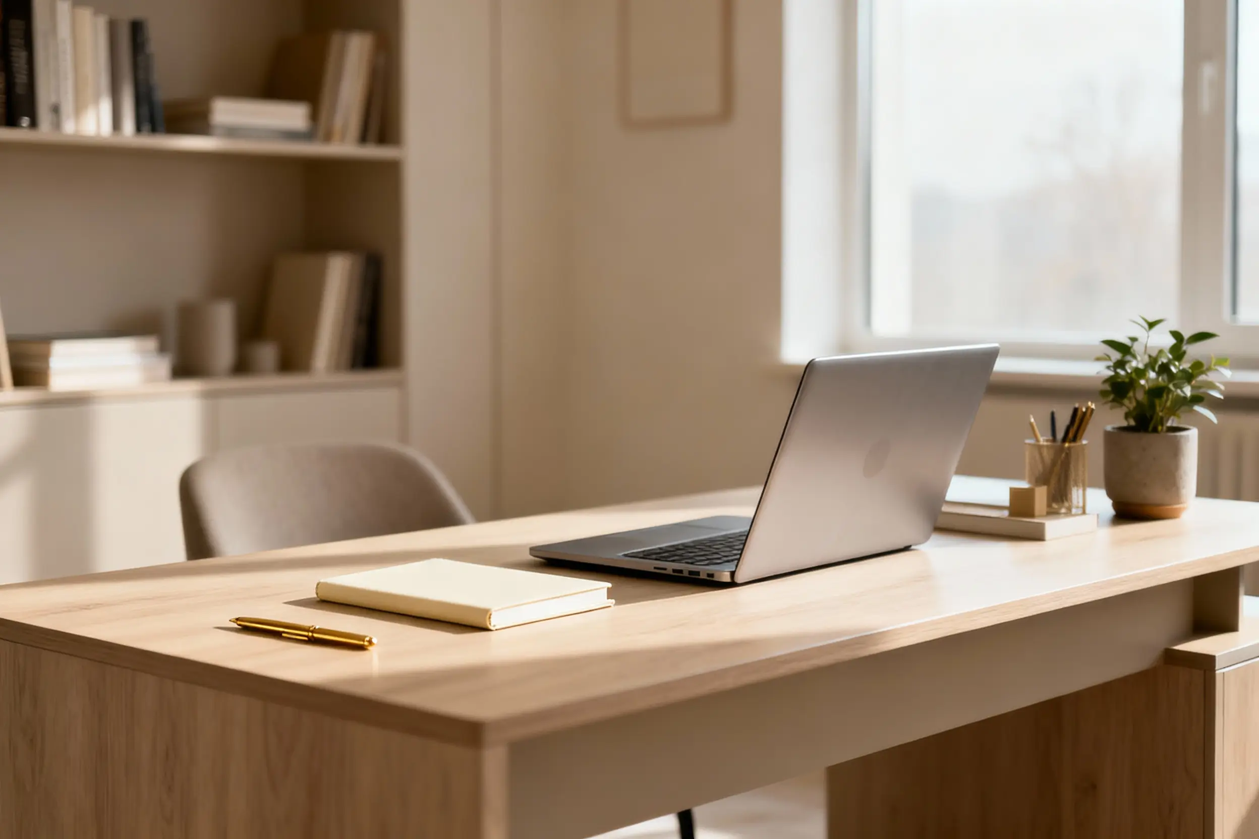 Study table with storage for home workspace