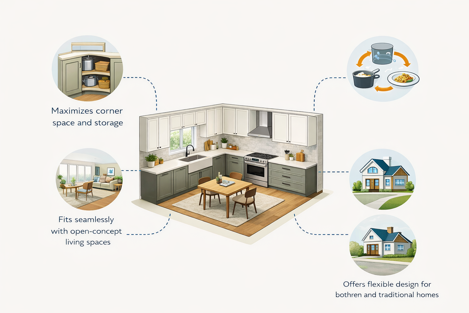 L-Shaped Kitchen Design-infographics