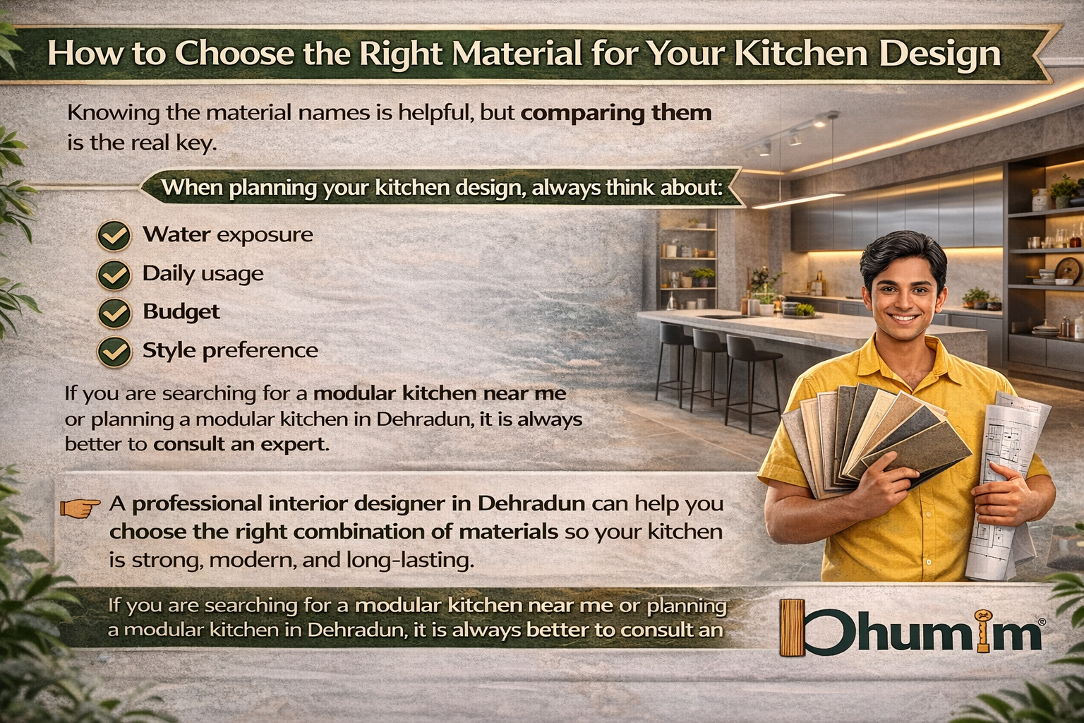 Choosing materials for your kitchen design