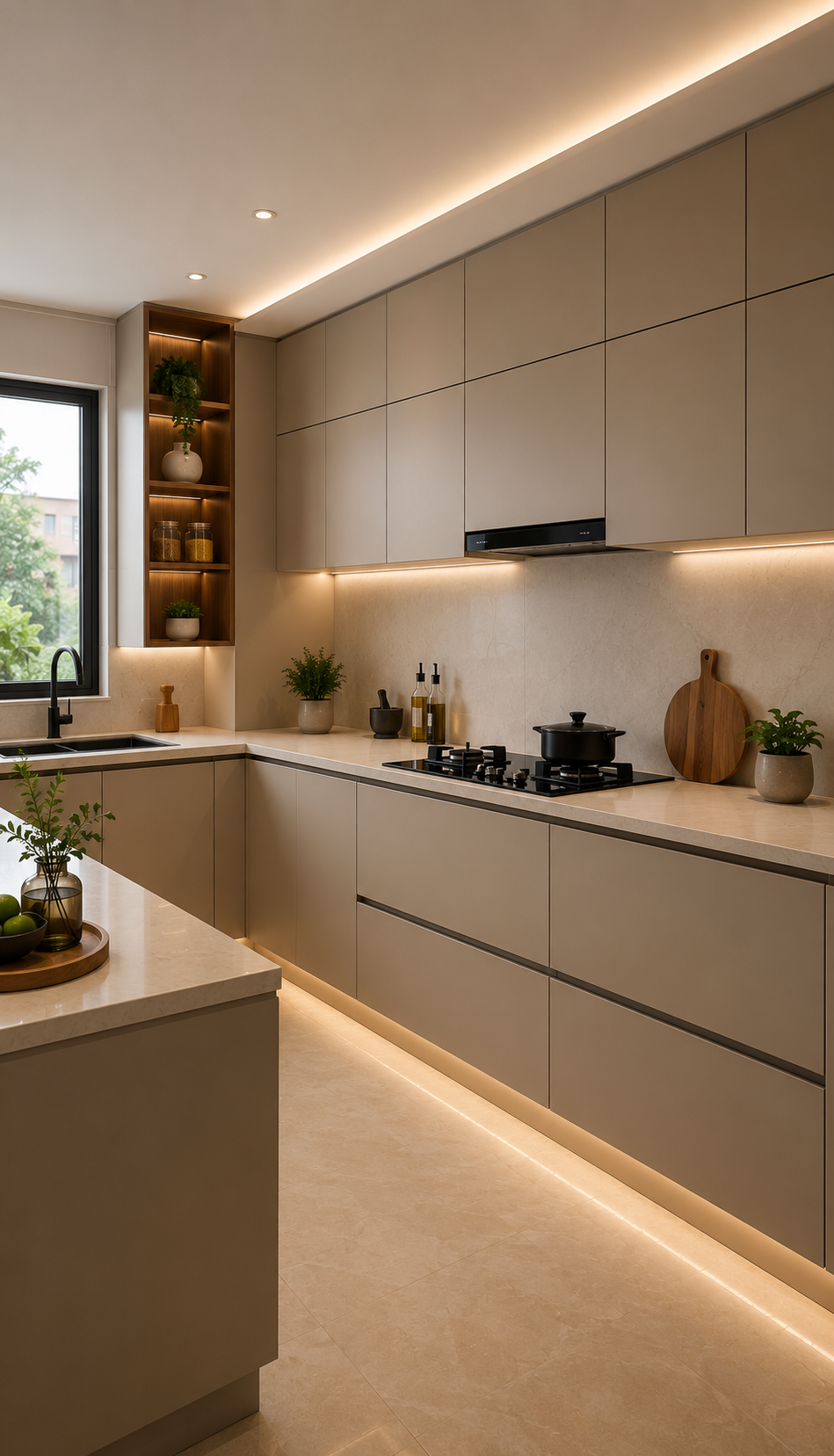 Handleless Modular Kitchen