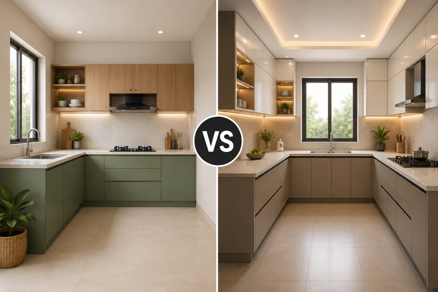 L-Shaped Kitchen vs U-Shaped Kitchen