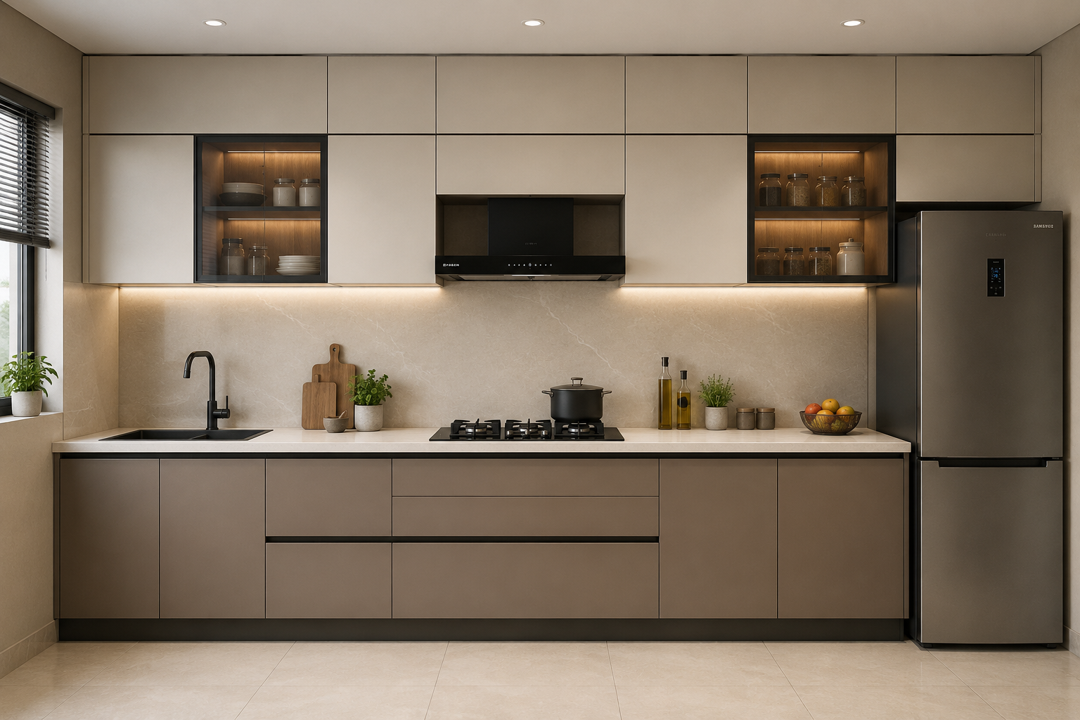 Straight Modular Kitchen Design