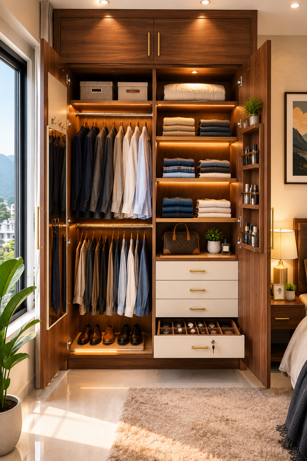 Bhumim builds wardrobes with fully customised internal layouts - no wasted space