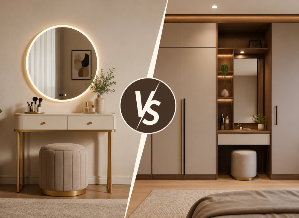 dressing table vs wardrobe dressing unit