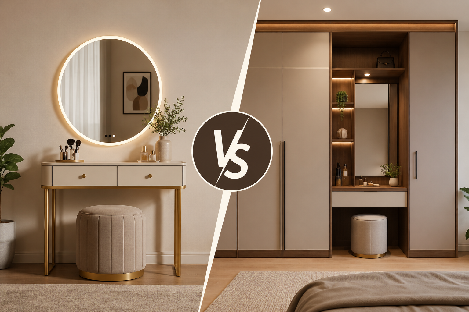dressing table vs wardrobe dressing unit