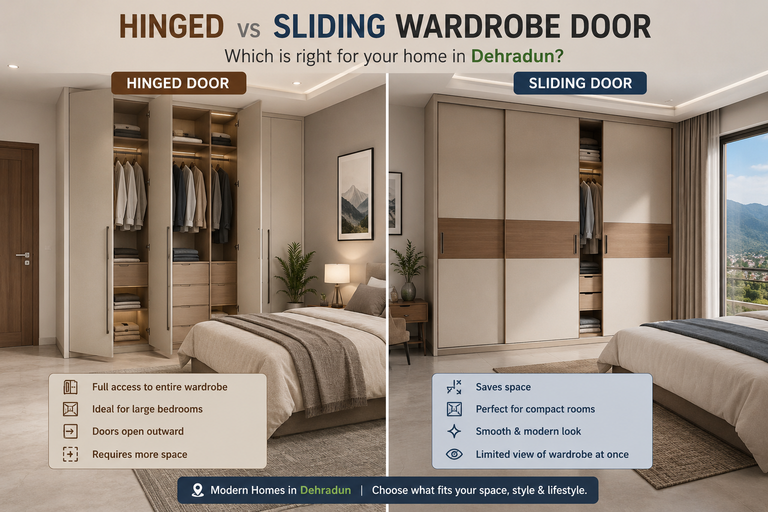 hinged vs sliding wardrobe