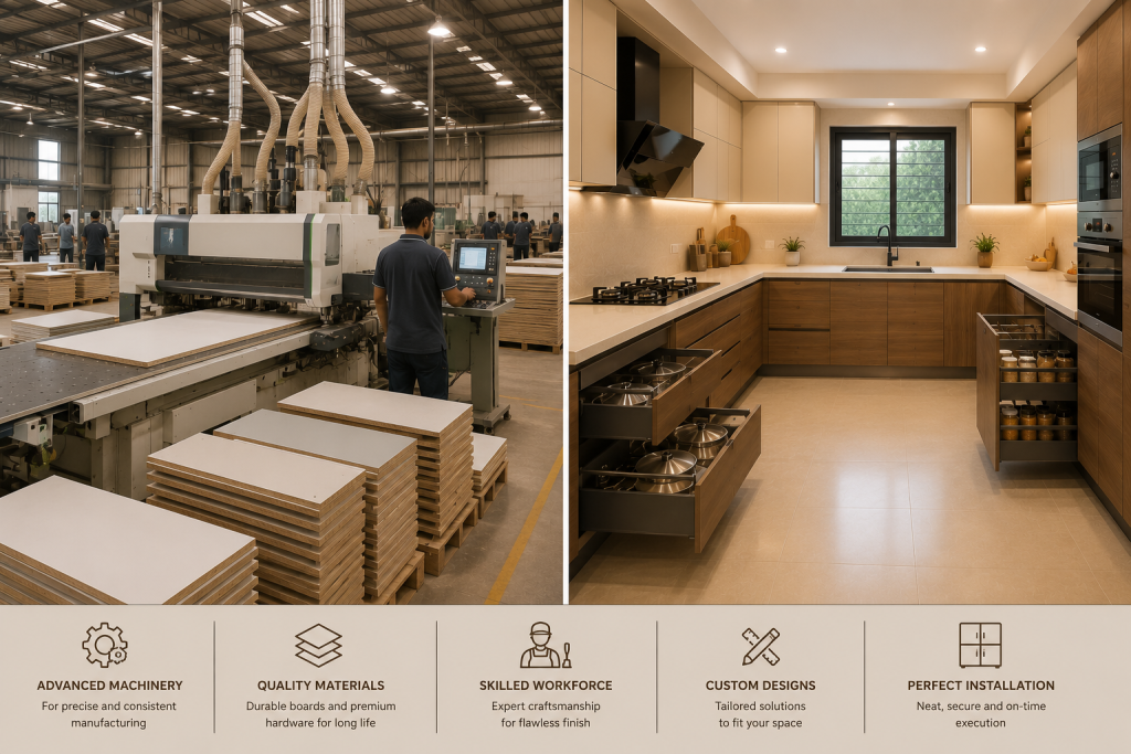 kitchen manufacturer Dehradun installed kitchen