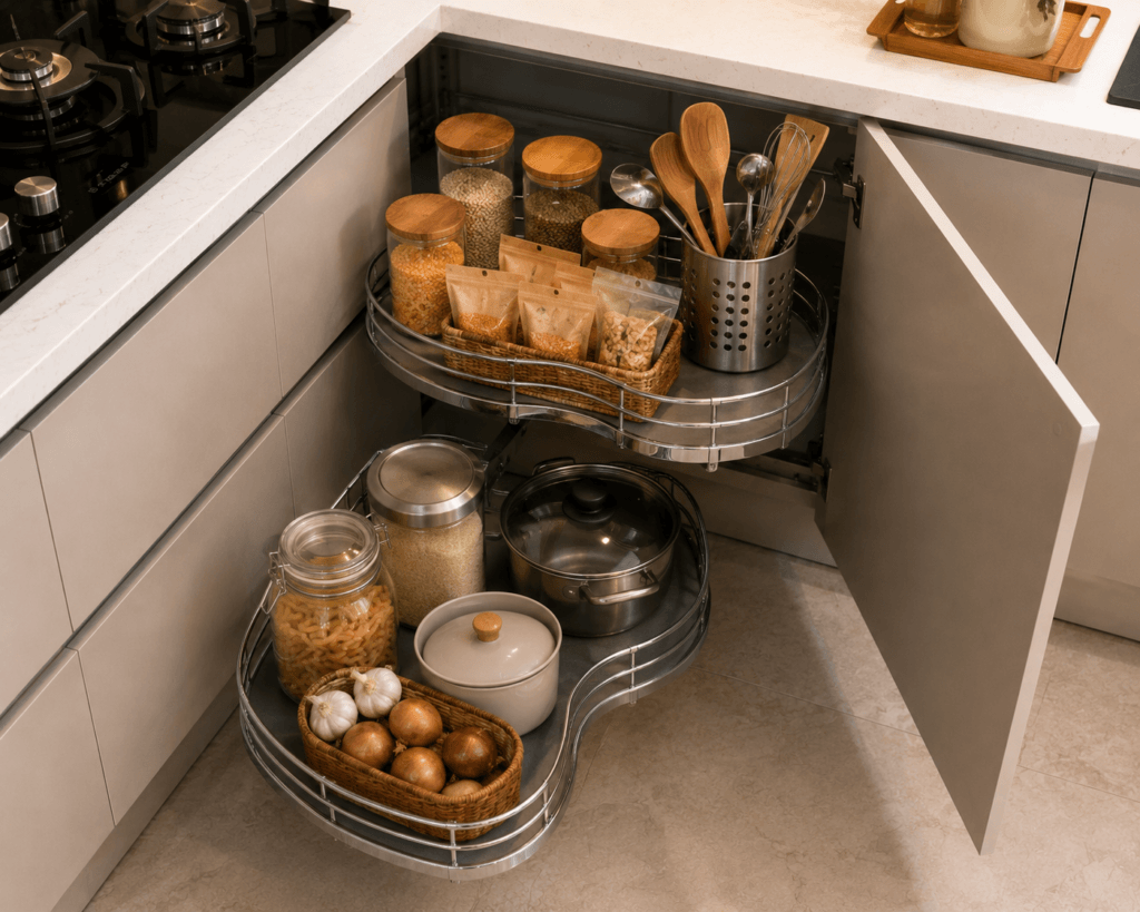 A LeMans magic corner pull-out pantry unit