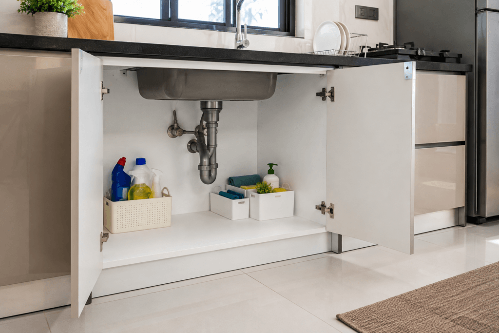 WPC board under-sink kitchen